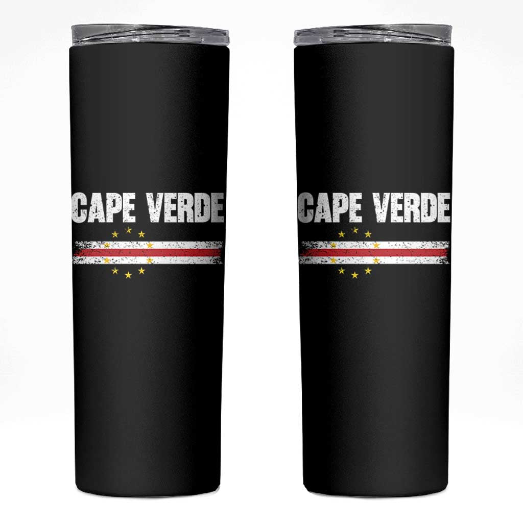 Cape Verde Pride Vintage Cape Verdean Flag 10 Stars Skinny Tumbler
