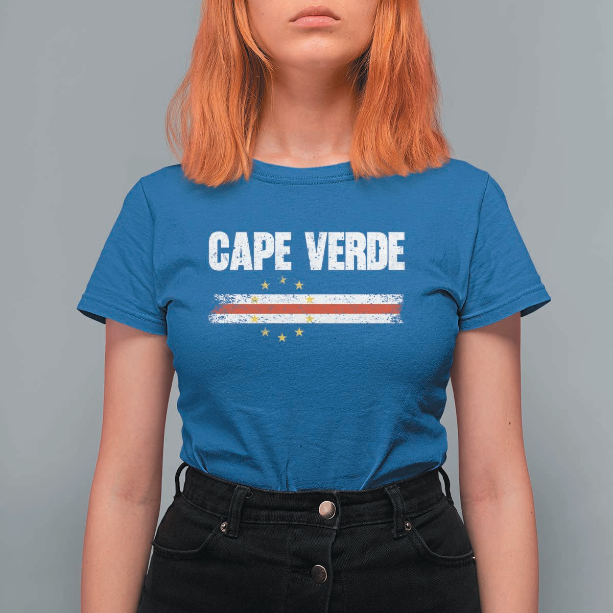 Cape Verde Pride Vintage Cape Verdean Flag 10 Stars T Shirt For Women