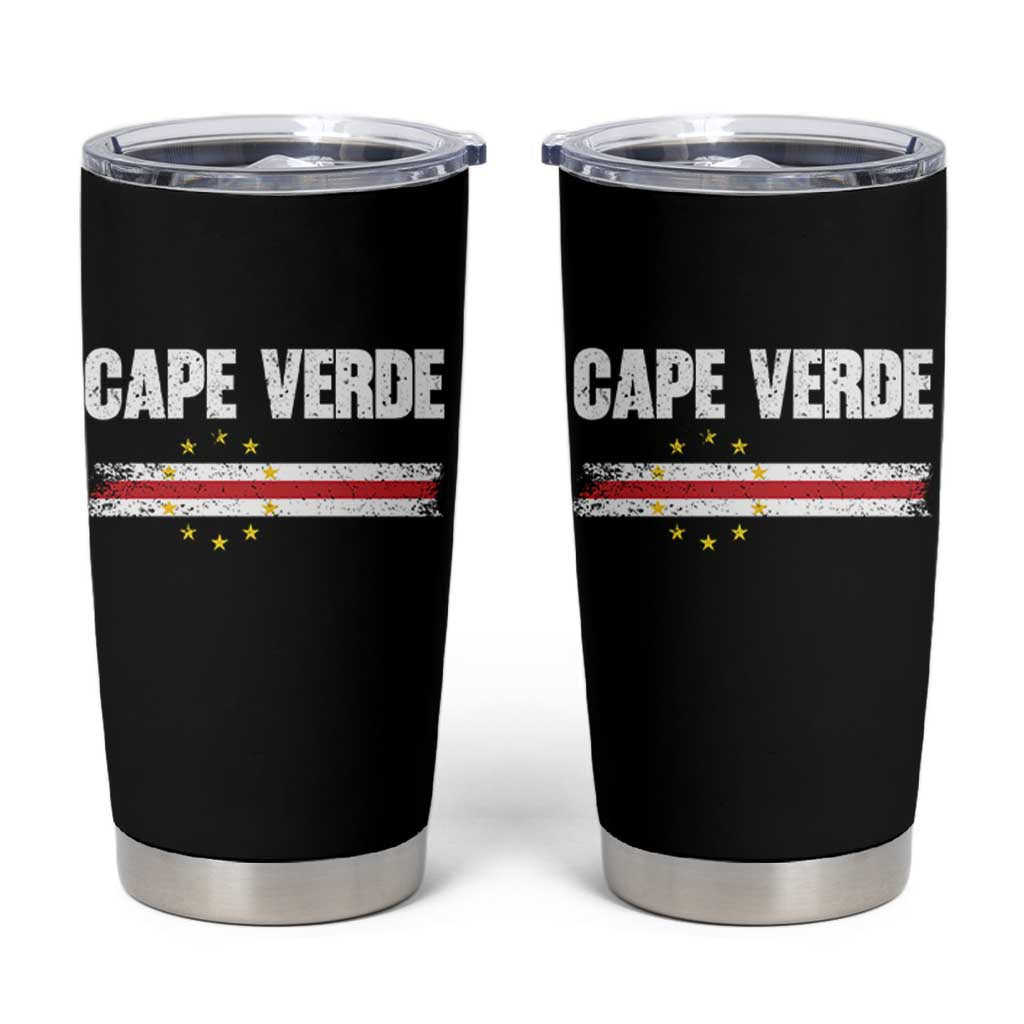 Cape Verde Pride Vintage Cape Verdean Flag 10 Stars Tumbler Cup