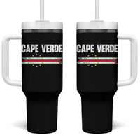 Cape Verde Pride Vintage Cape Verdean Flag 10 Stars Tumbler With Handle