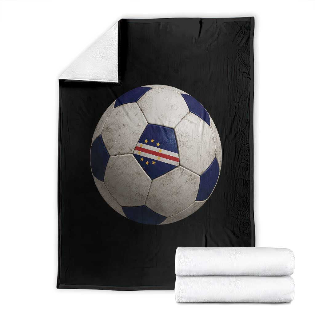 Cabo Verde Football Vintage Soccer Ball Graphic Throw Blanket