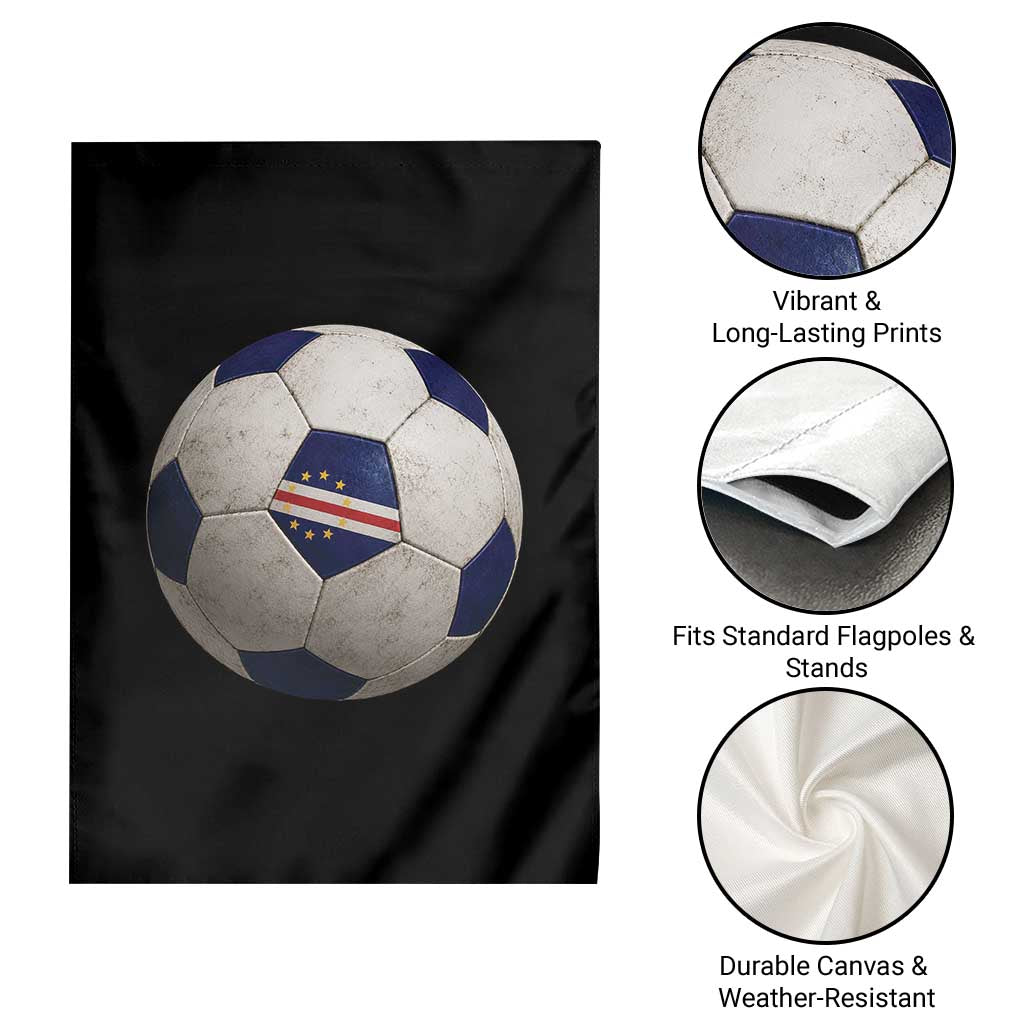 Cabo Verde Football Vintage Soccer Ball Graphic Garden Flag