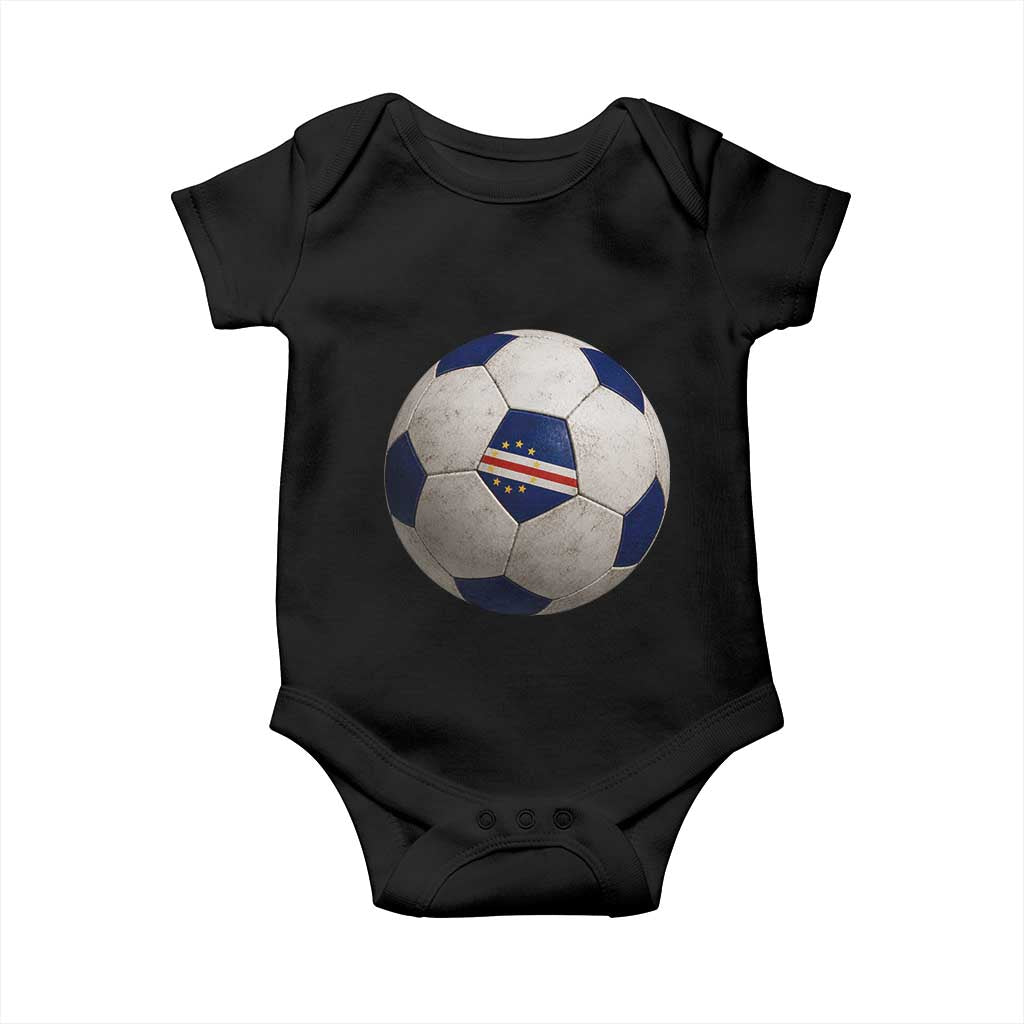 Cabo Verde Football Vintage Soccer Ball Graphic Baby Onesie
