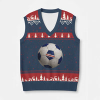 Cabo Verde Football Vintage Soccer Ball Graphic V-Neck Knit Sweater Vest