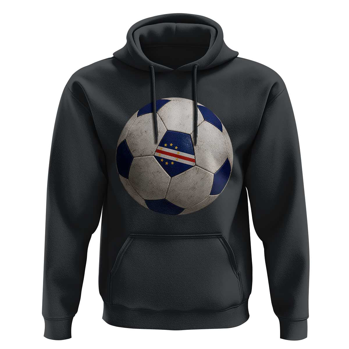 Cabo Verde Football Vintage Soccer Ball Graphic Hoodie