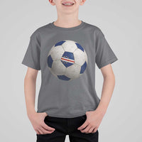 Cabo Verde Football Vintage Soccer Ball Graphic T Shirt For Kid