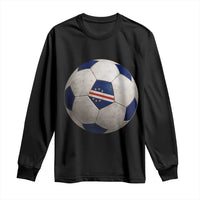 Cabo Verde Football Vintage Soccer Ball Graphic Long Sleeve Shirt