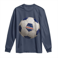Cabo Verde Football Vintage Soccer Ball Graphic Long Sleeve Shirt