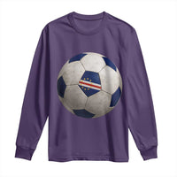 Cabo Verde Football Vintage Soccer Ball Graphic Long Sleeve Shirt