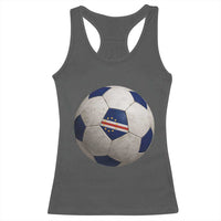 Cabo Verde Football Vintage Soccer Ball Graphic Racerback Tank Top