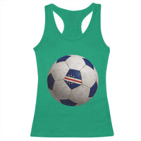 Cabo Verde Football Vintage Soccer Ball Graphic Racerback Tank Top