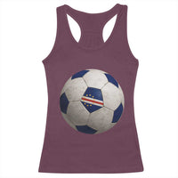 Cabo Verde Football Vintage Soccer Ball Graphic Racerback Tank Top