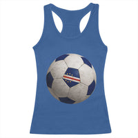 Cabo Verde Football Vintage Soccer Ball Graphic Racerback Tank Top
