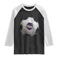 Cabo Verde Football Vintage Soccer Ball Graphic Raglan Shirt