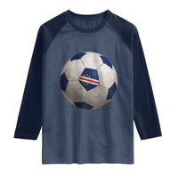 Cabo Verde Football Vintage Soccer Ball Graphic Raglan Shirt