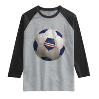 Cabo Verde Football Vintage Soccer Ball Graphic Raglan Shirt