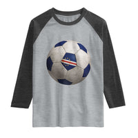 Cabo Verde Football Vintage Soccer Ball Graphic Raglan Shirt