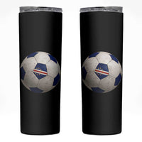 Cabo Verde Football Vintage Soccer Ball Graphic Skinny Tumbler
