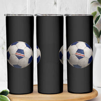 Cabo Verde Football Vintage Soccer Ball Graphic Skinny Tumbler