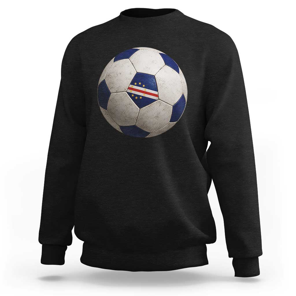 Cabo Verde Football Vintage Soccer Ball Graphic Sweatshirt