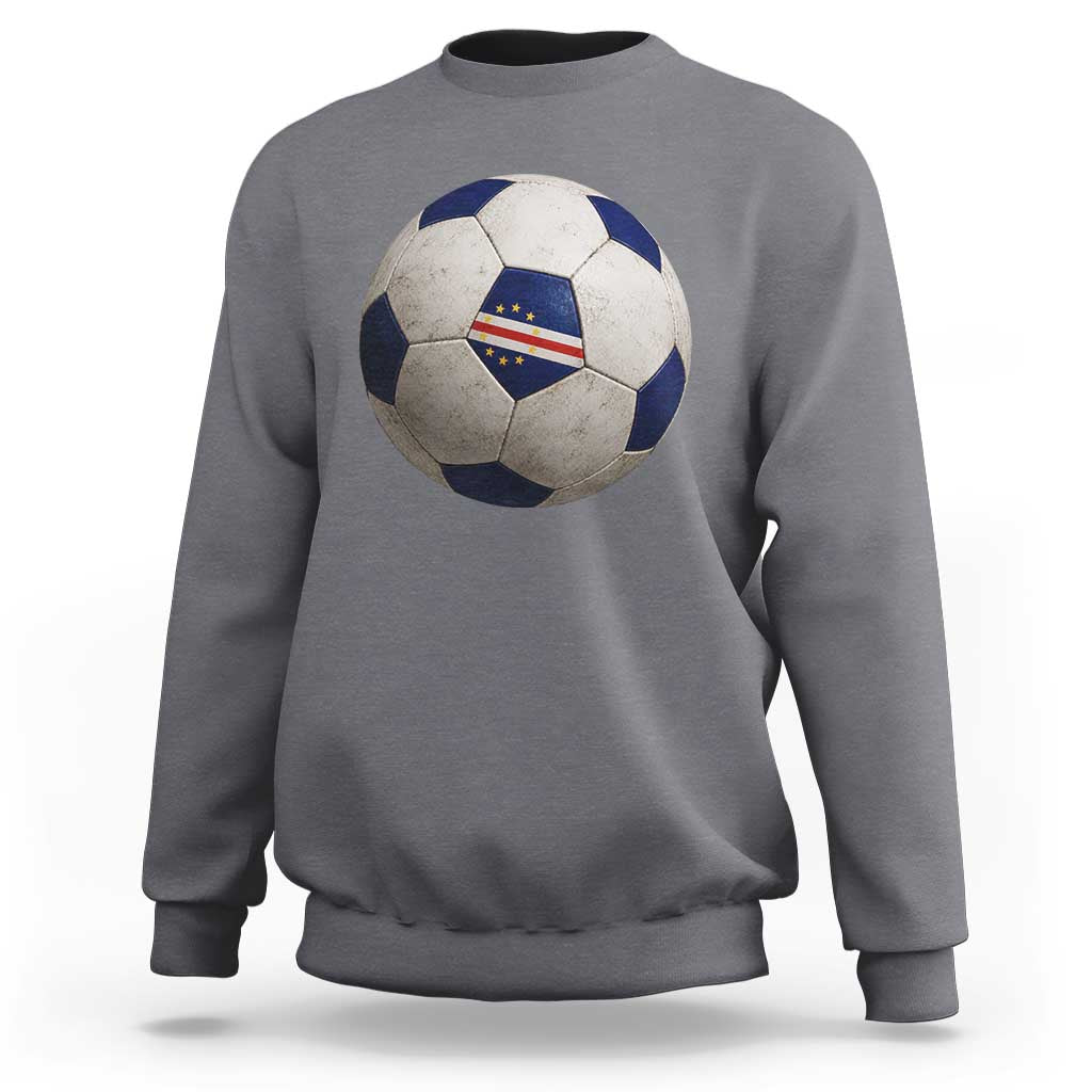 Cabo Verde Football Vintage Soccer Ball Graphic Sweatshirt