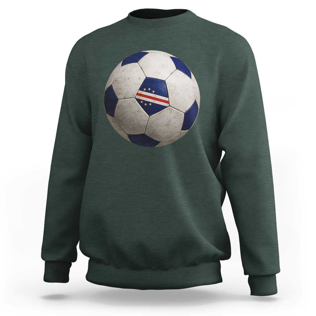 Cabo Verde Football Vintage Soccer Ball Graphic Sweatshirt