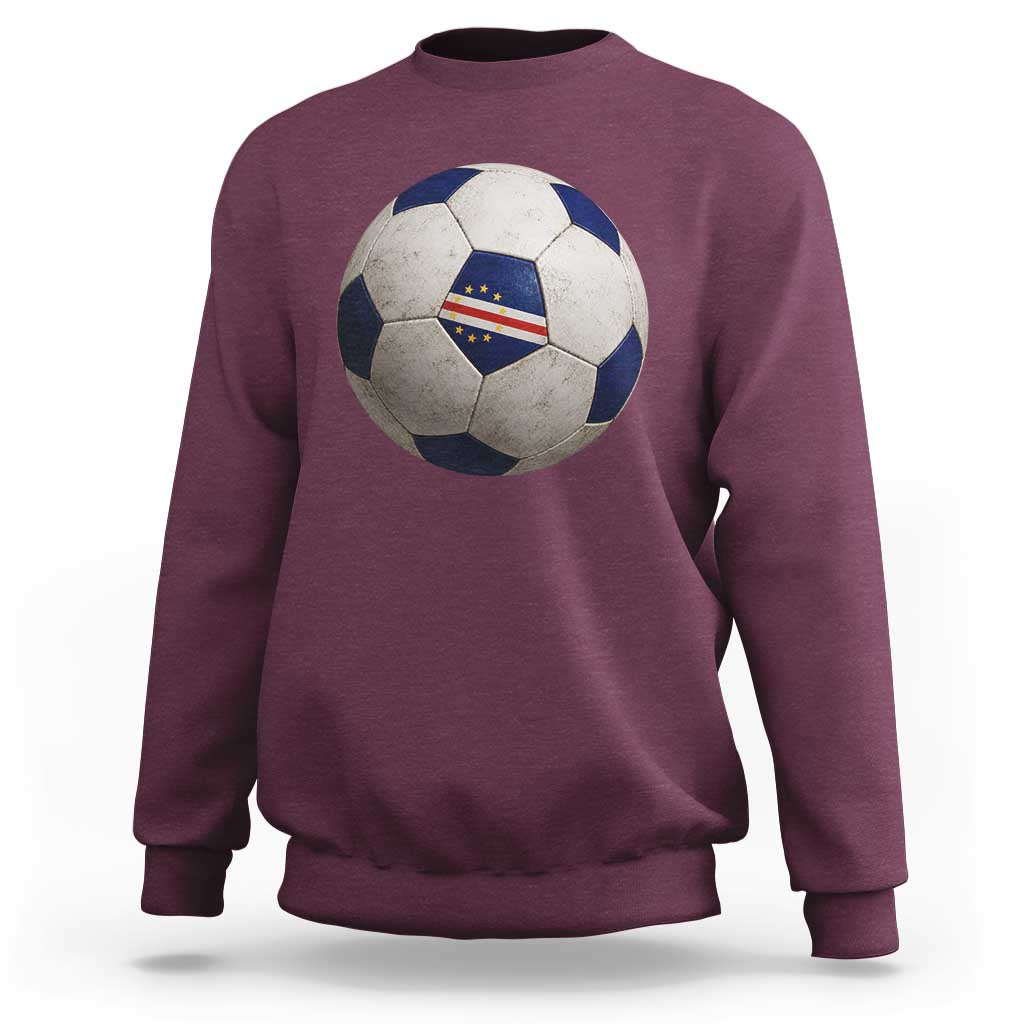 Cabo Verde Football Vintage Soccer Ball Graphic Sweatshirt