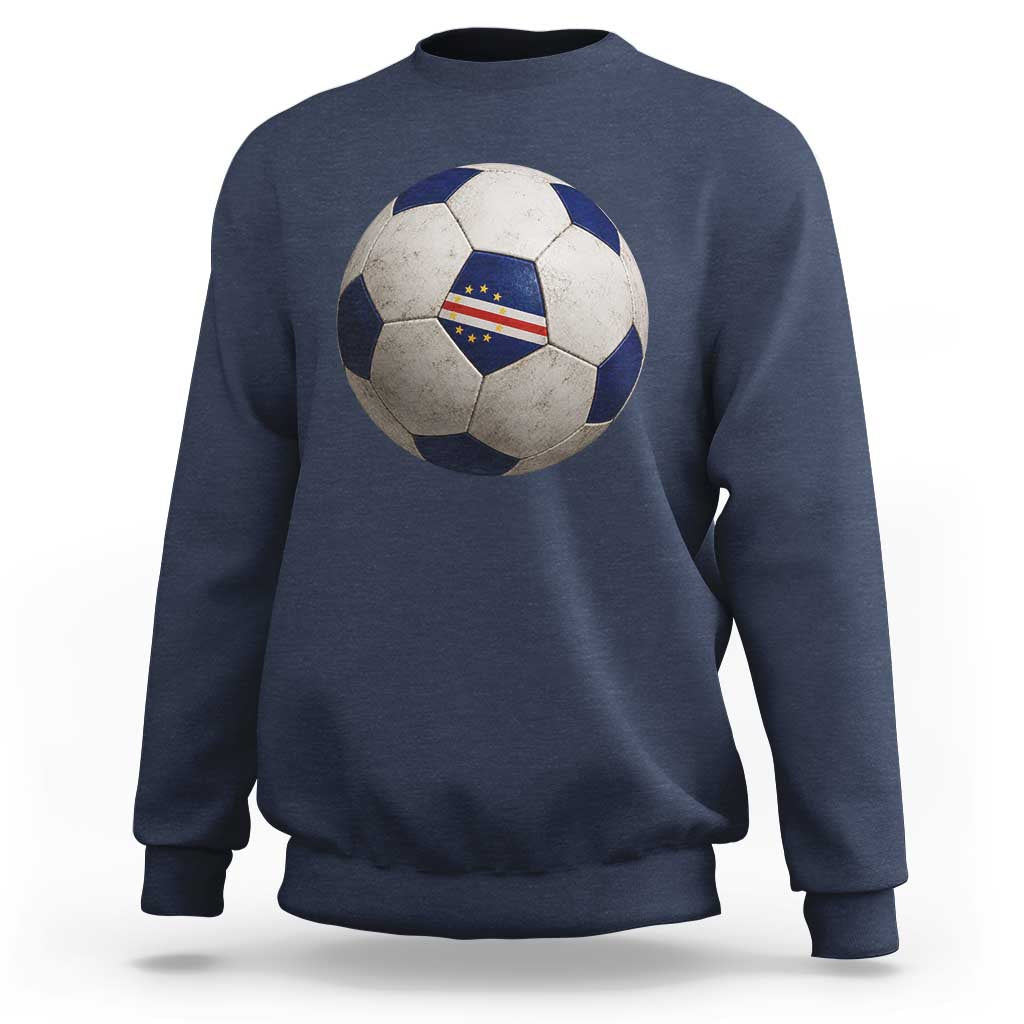 Cabo Verde Football Vintage Soccer Ball Graphic Sweatshirt
