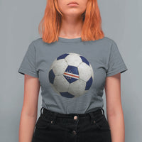 Cabo Verde Football Vintage Soccer Ball Graphic T Shirt For Women