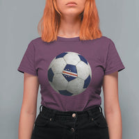 Cabo Verde Football Vintage Soccer Ball Graphic T Shirt For Women