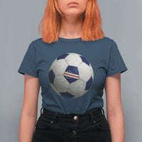 Cabo Verde Football Vintage Soccer Ball Graphic T Shirt For Women