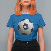 Cabo Verde Football Vintage Soccer Ball Graphic T Shirt For Women
