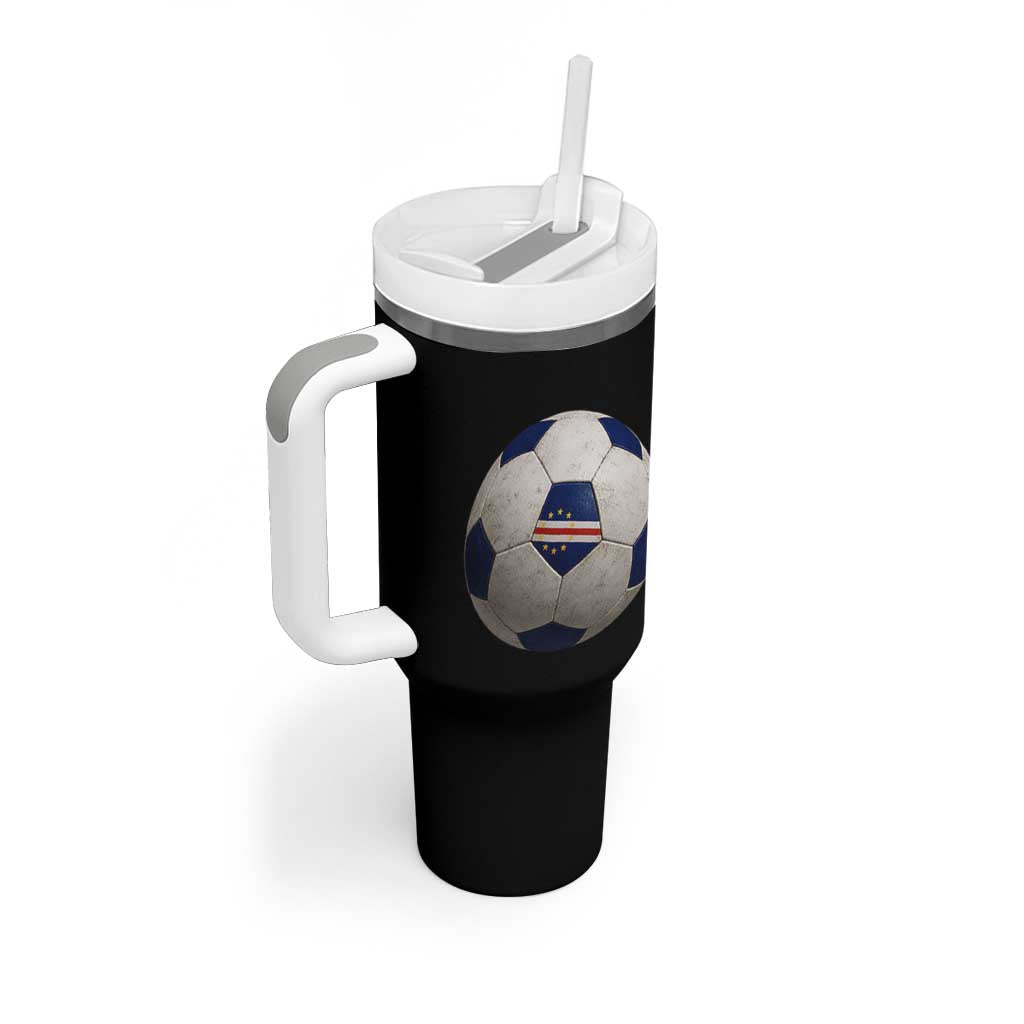Cabo Verde Football Vintage Soccer Ball Graphic Tumbler With Handle