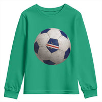 Cabo Verde Football Vintage Soccer Ball Graphic Youth Sweatshirt