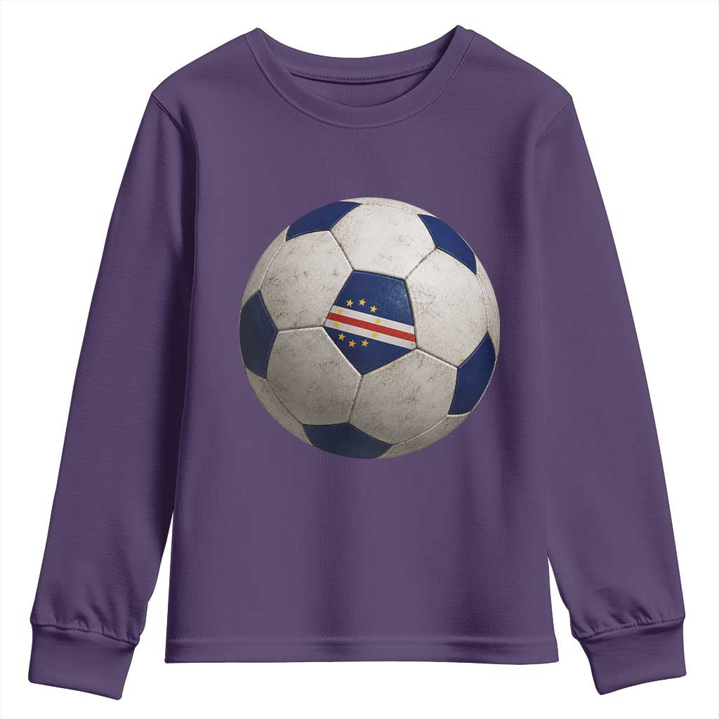 Cabo Verde Football Vintage Soccer Ball Graphic Youth Sweatshirt