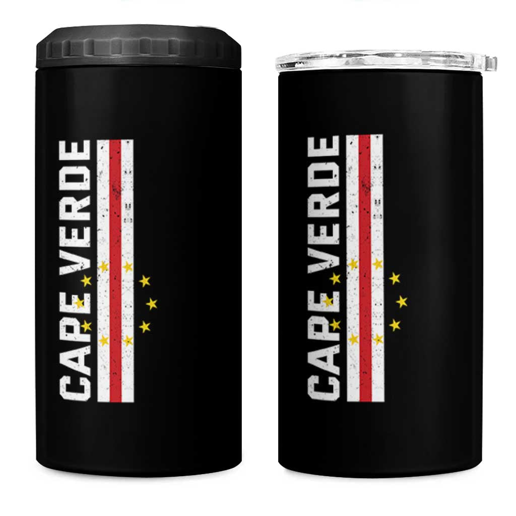 Cabo Verde Pride Vintage Jersey Cape Verdean Flag 4 in 1 Can Cooler Tumbler