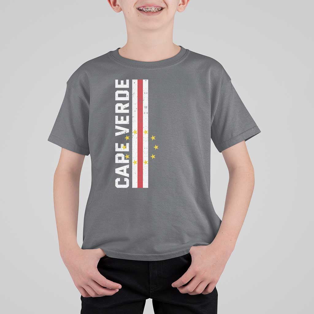 Cabo Verde Pride Vintage Jersey Cape Verdean Flag T Shirt For Kid