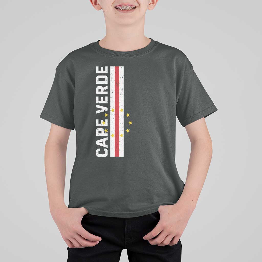 Cabo Verde Pride Vintage Jersey Cape Verdean Flag T Shirt For Kid