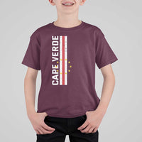 Cabo Verde Pride Vintage Jersey Cape Verdean Flag T Shirt For Kid