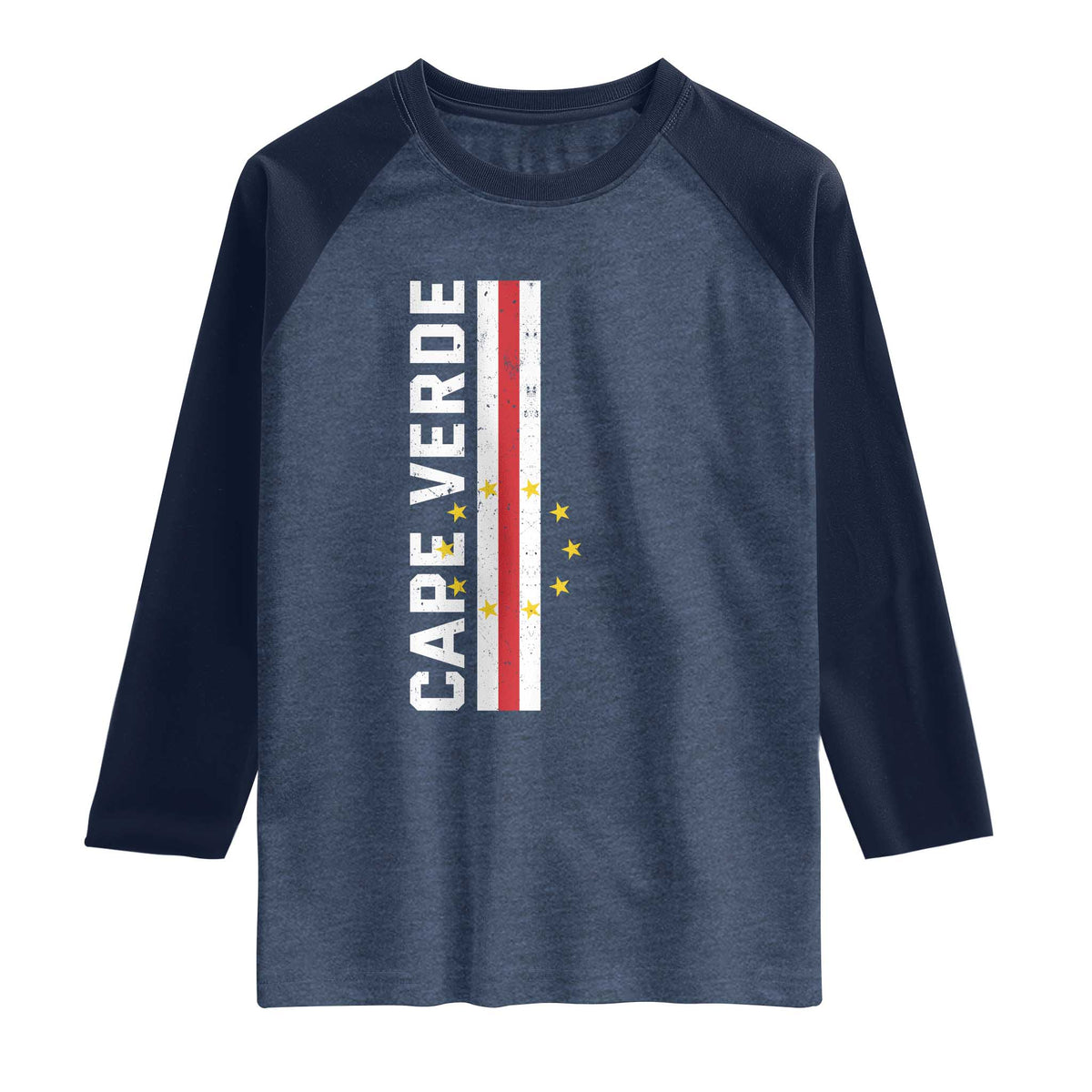 Cabo Verde Pride Vintage Jersey Cape Verdean Flag Raglan Shirt