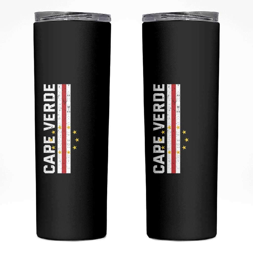 Cabo Verde Pride Vintage Jersey Cape Verdean Flag Skinny Tumbler
