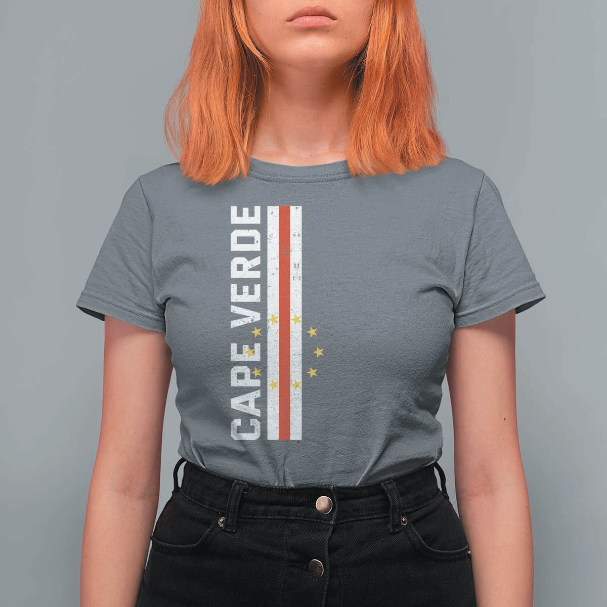 Cabo Verde Pride Vintage Jersey Cape Verdean Flag T Shirt For Women