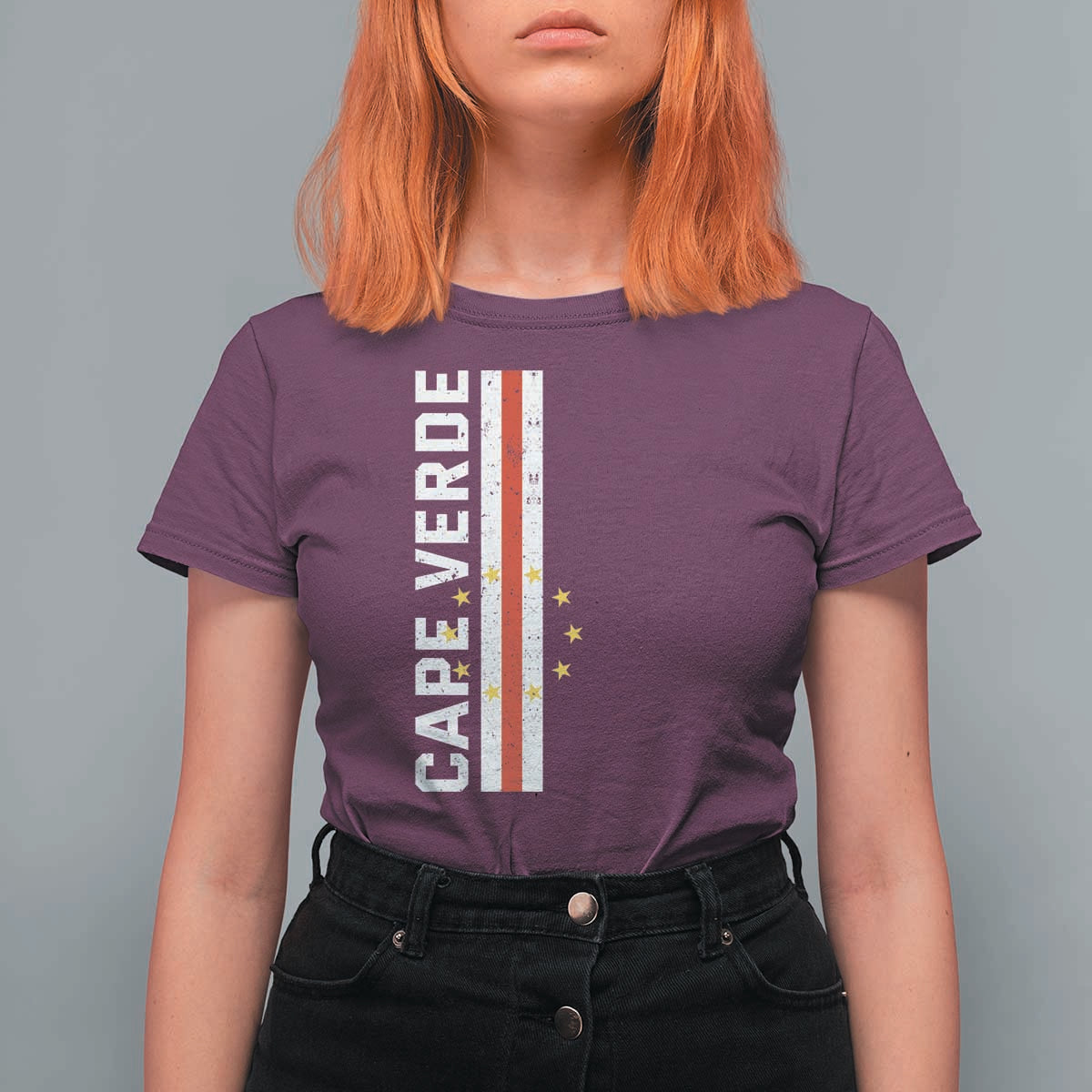 Cabo Verde Pride Vintage Jersey Cape Verdean Flag T Shirt For Women