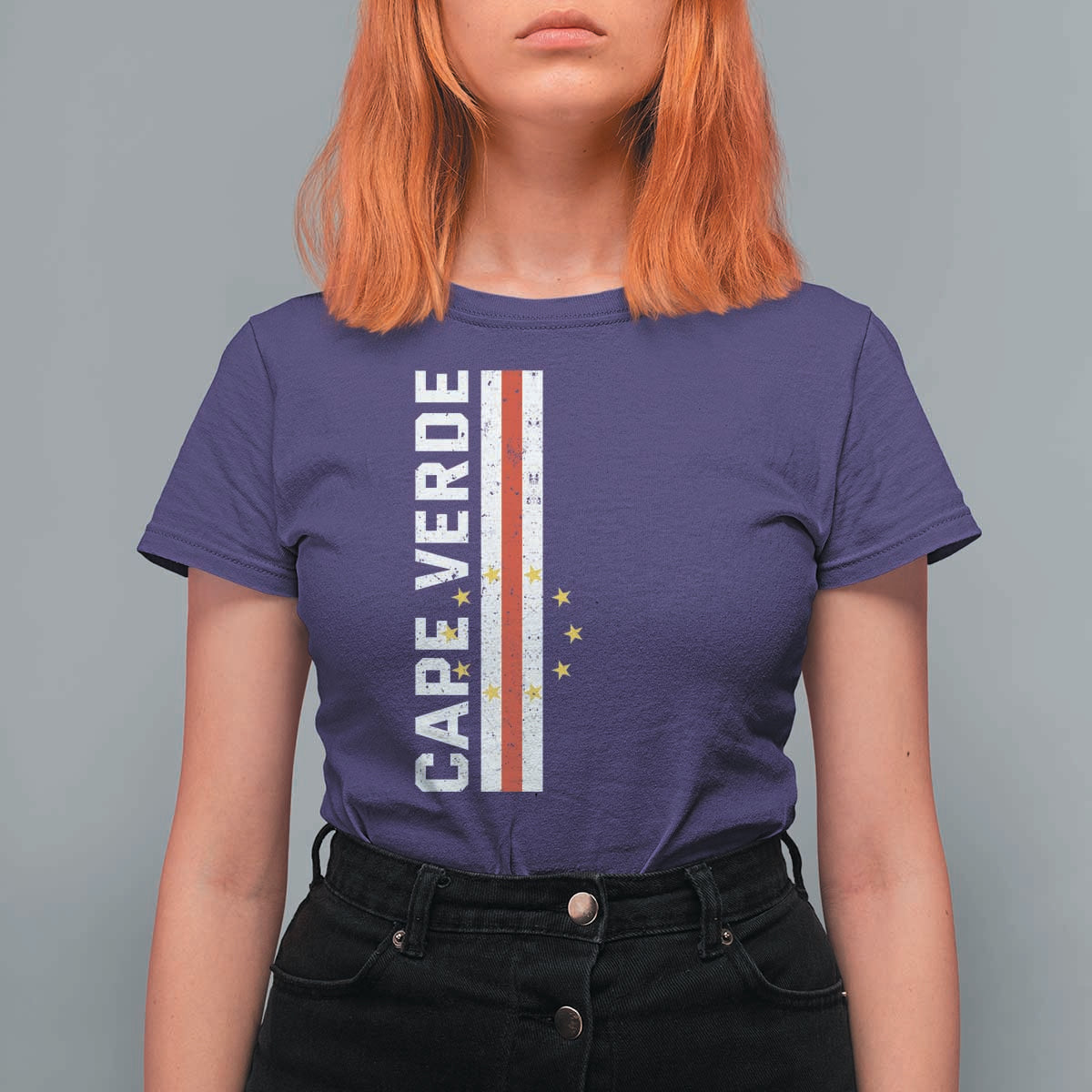 Cabo Verde Pride Vintage Jersey Cape Verdean Flag T Shirt For Women