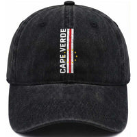 Cabo Verde Pride Vintage Jersey Cape Verdean Flag Washed Cotton Baseball Cap