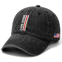 Cabo Verde Pride Vintage Jersey Cape Verdean Flag Washed Cotton Baseball Cap