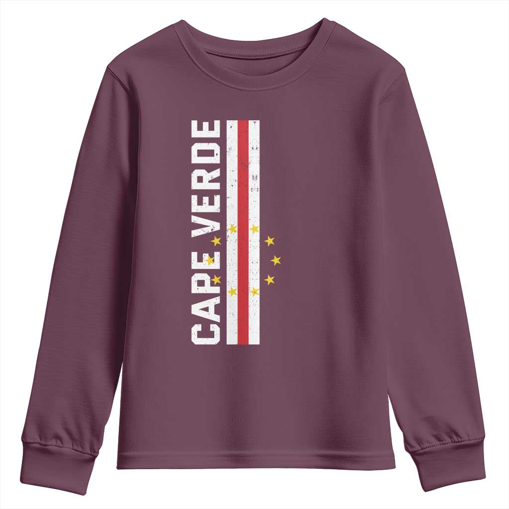 Cabo Verde Pride Vintage Jersey Cape Verdean Flag Youth Sweatshirt