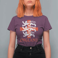 England Three Lions Symbol English Pride Souvenir T Shirt For Women