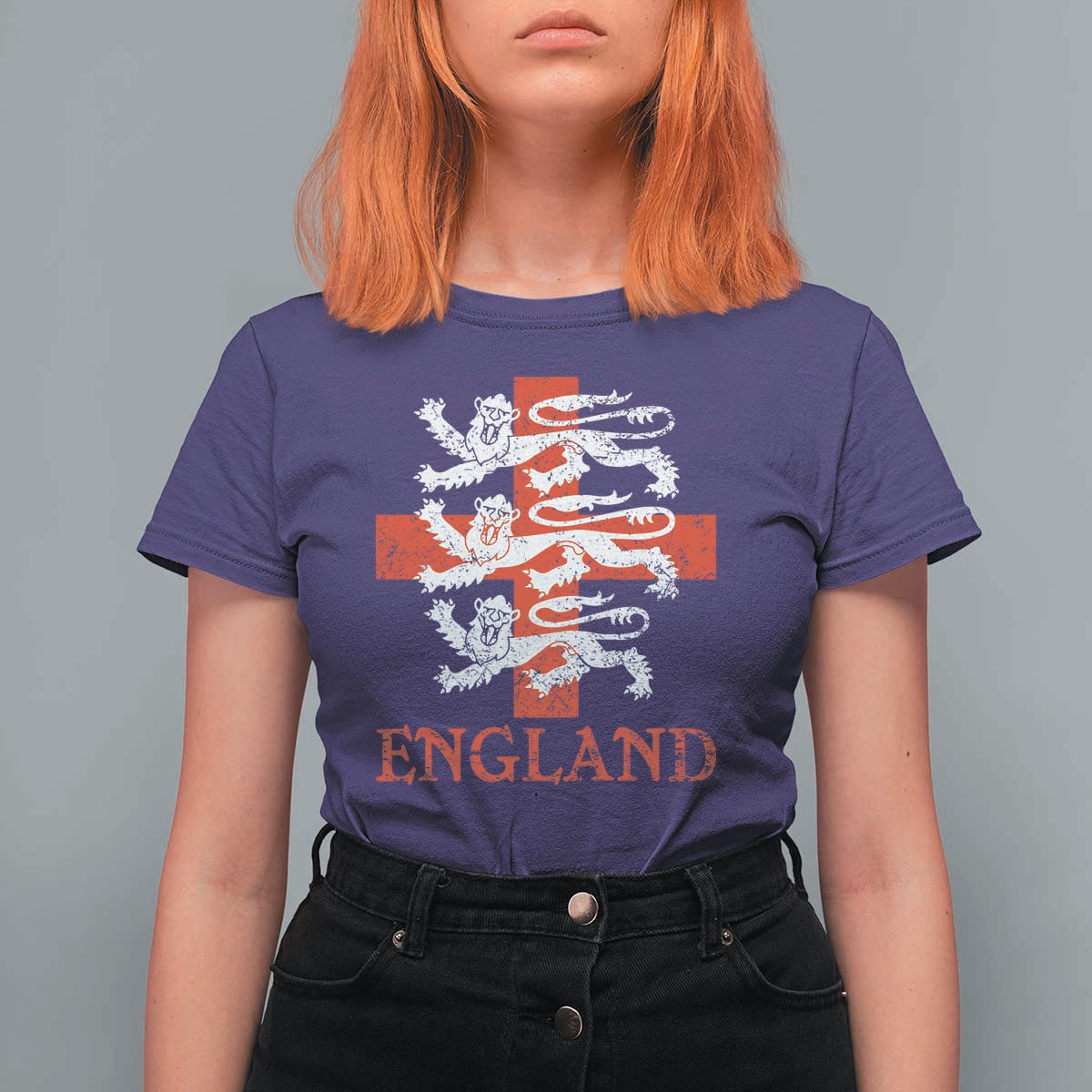 England Three Lions Symbol English Pride Souvenir T Shirt For Women