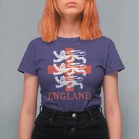 England Three Lions Symbol English Pride Souvenir T Shirt For Women